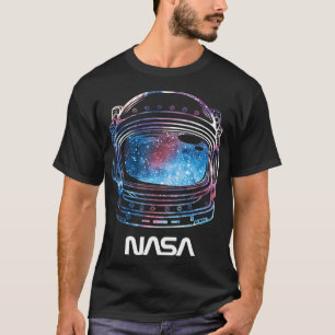 NASA Galaxy Lijntekening Vul Helm T-shirt