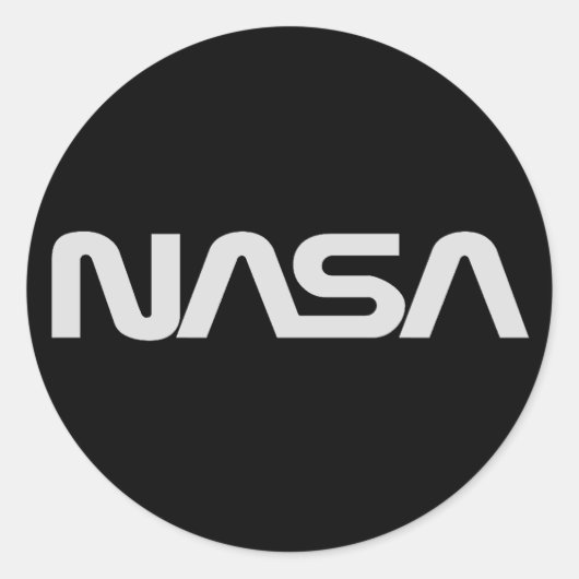 NASA Gray Worm Logo Ronde Sticker (Voorkant)