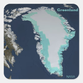 NASA Groenland ijskap Vierkante Sticker
