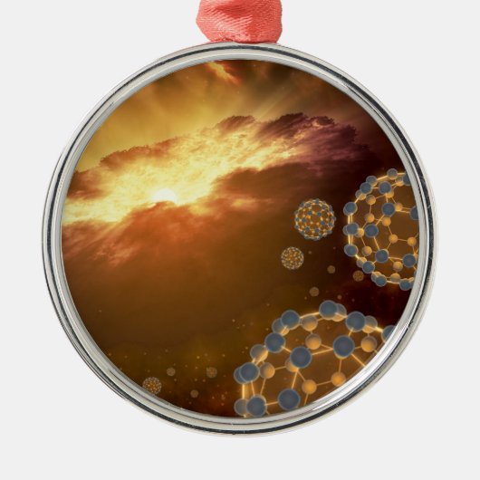 NASA grootste Molecule Buckyballen Metalen Ornament (Voorkant)