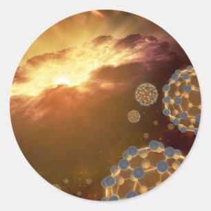 NASA grootste Molecule Buckyballen Ronde Sticker