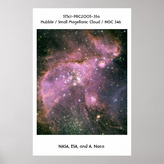 NASA / Hubble / Small Magellanic Cloud / NGC 346 Poster (Voorkant)