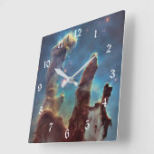 NASA Hubble Telescope Photo PIllars of Creation Vierkante Klok (Hoek)
