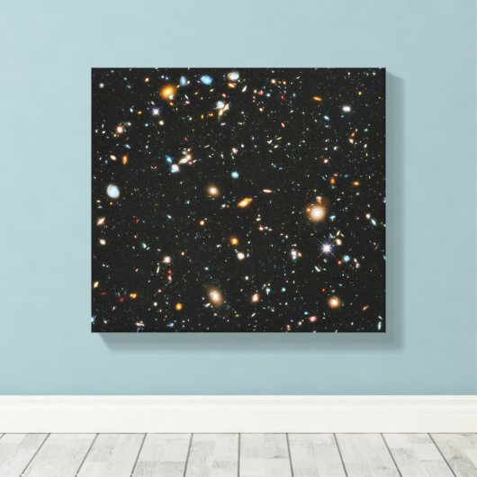 NASA Hubble Ultra Deep Field Galaxies Canvas Afdruk (Insitu (Houten vloer))