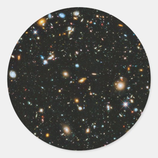 NASA Hubble Ultra Deep Field Galaxies Ronde Sticker (Voorkant)