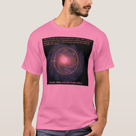 NASA-illustratie: Black Hole orbits Milky Way T-shirt (Voorkant)