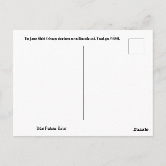 NASA James Webb Afbeelding Poster Briefkaart (Achterkant)