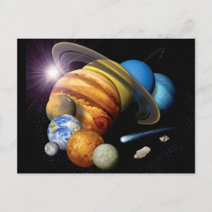 NASA JPL Zonnestelsel Planeten Montage Ruimtefoto' Briefkaart