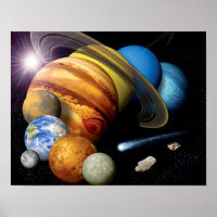NASA JPL Zonnestelsel Planeten Montage Ruimtefoto'