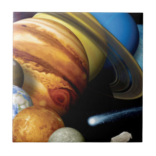 NASA JPL Zonnestelsel Planeten Montage Ruimtefoto' Tegeltje
