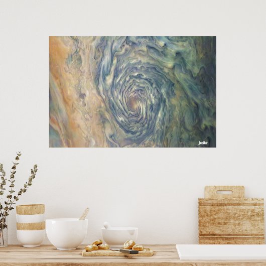 NASA / Juno / Jupiter / Storm wolken / Poster (Keuken)