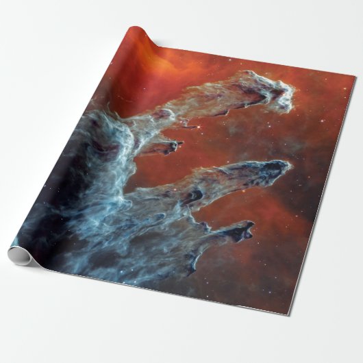 NASA JWST Pilaren van de Schepping Midden Infraroo Cadeaupapier (Uitgerold)