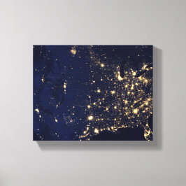 Nasa Lichten vanuit de Ruimte VS Canvas Afdruk