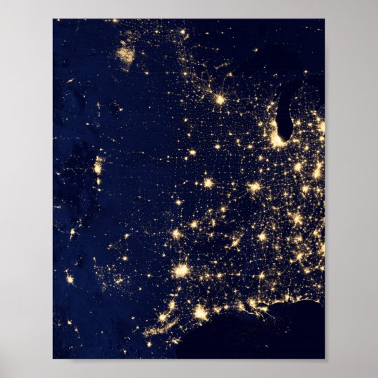 Nasa Lichten vanuit de Ruimte VS Poster (Voorkant)