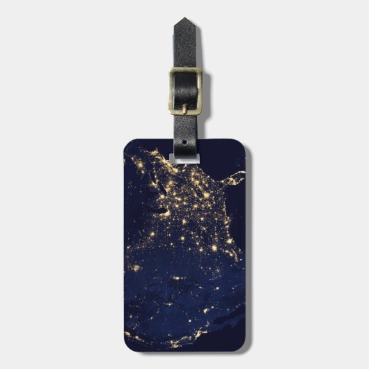 Nasa Lights uit Space USA Bagagelabel (Voorkant verticaal)