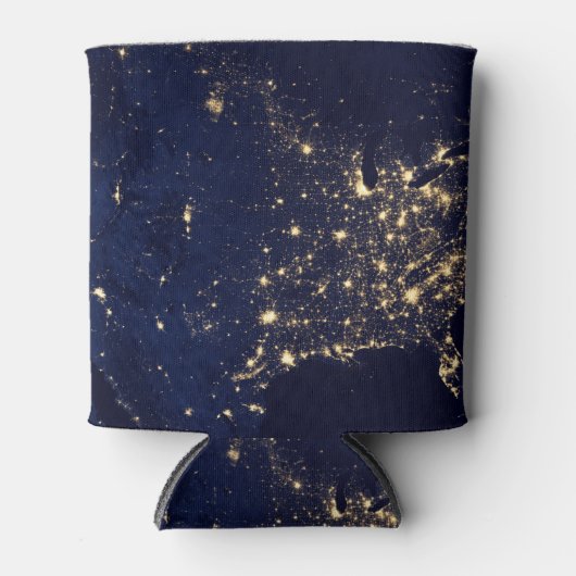 Nasa Lights uit Space USA Blikjeskoeler (Voorkant)