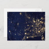 Nasa Lights uit Space USA Briefkaart (Voorkant / Achterkant)