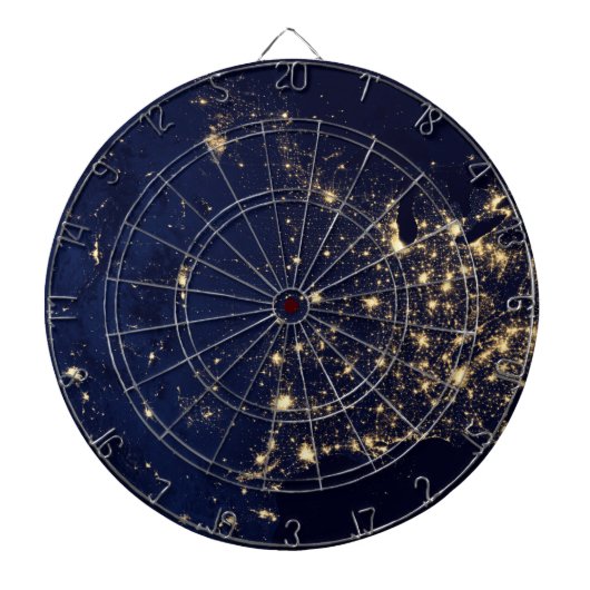 Nasa Lights uit Space USA Dartbord (Voorkant)