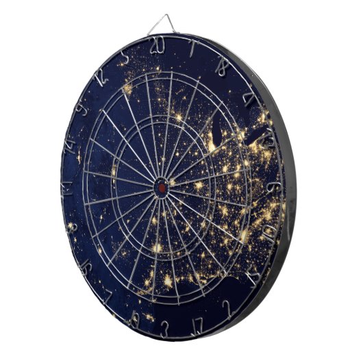 Nasa Lights uit Space USA Dartbord (Voorkant Rechts)