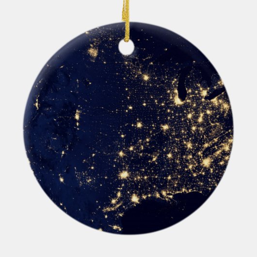 Nasa Lights uit Space USA Keramisch Ornament (Achterkant)