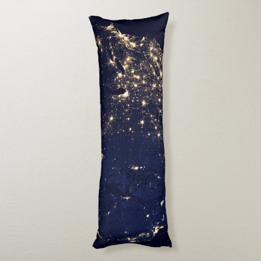 Nasa Lights uit Space USA Lichaamskussen (Achterkant (Verticaal))