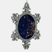 Nasa Lights uit Space USA Tin Sneeuwvlok Ornament (Links)