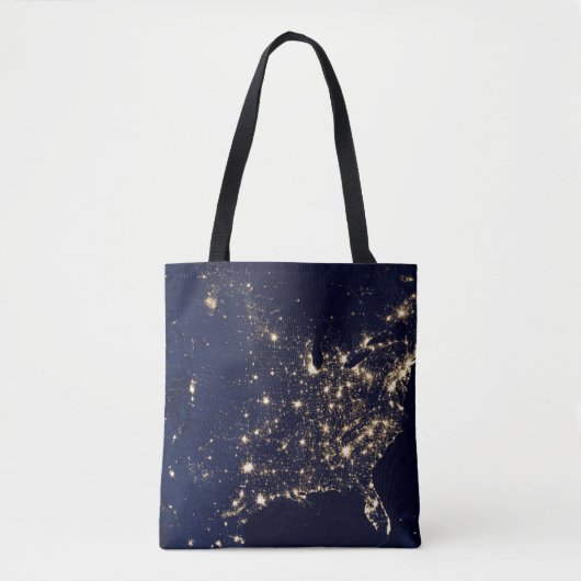 Nasa Lights uit Space USA Tote Bag (Voorkant)