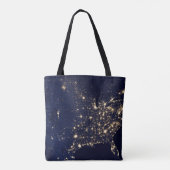 Nasa Lights uit Space USA Tote Bag (Achterkant)