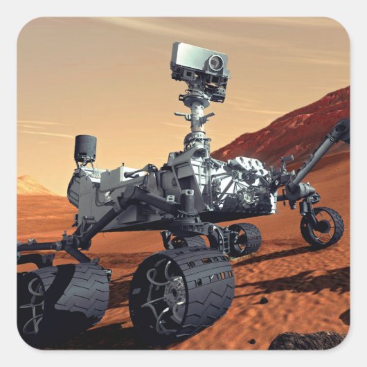 NASA Mars Curiosity Rover Artist Concept Vierkante Sticker (Voorkant)
