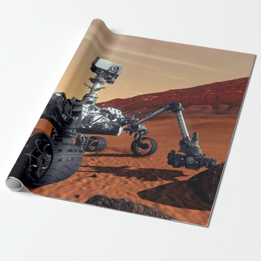 NASA Mars Curiosity Rover Kunstenaarsconcept Cadeaupapier (Uitgerold)