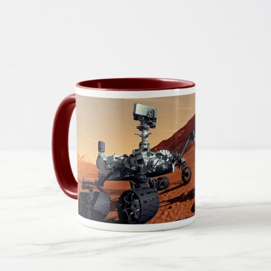 NASA Mars Curiosity Rover Kunstenaarsconcept Mok (Voorkant links)