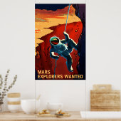 NASA / MARS Explorers Gezochte / Poster (Keuken)
