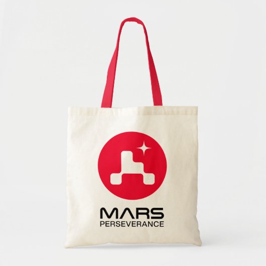NASA Mars Perseverance Rover Logo Comet Red Trim Tote Bag (Voorkant)
