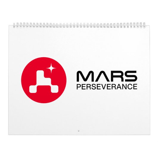 NASA Mars Perseverance Rover Logo Rocket White Kalender (Hoes)