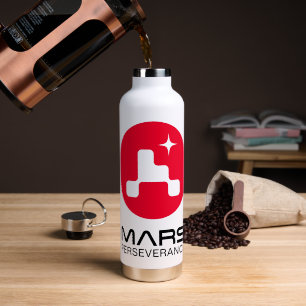 NASA Mars Perseverance Rover Logo Rocket White Waterfles