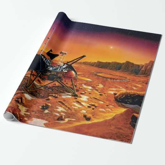 NASA Mars Polar Lander Artist Concept Artwork Cadeaupapier (Uitgerold)