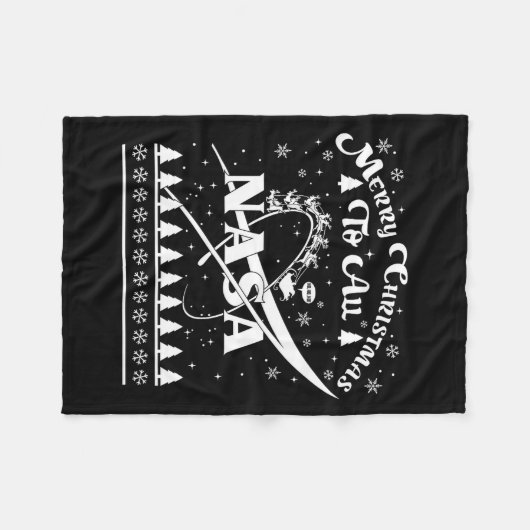 Nasa Merry Christmas To All Ugly Sweater Logo With Fleece Deken (Voorkant (Horizontaal))