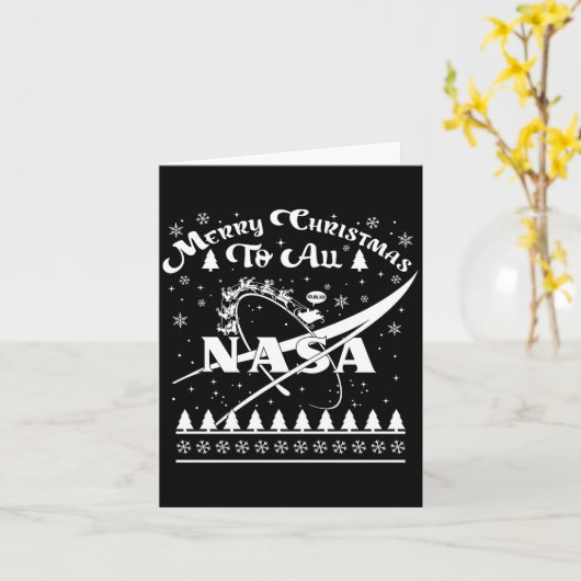 Nasa Merry Christmas To All Ugly Sweater Logo With Kaart (Gele Bloem)