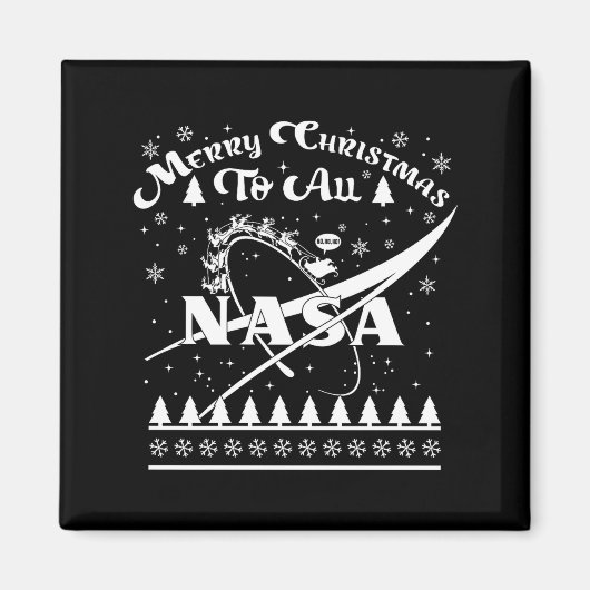 Nasa Merry Christmas To All Ugly Sweater Logo With Magneet (Voorkant)