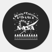 Nasa Merry Christmas To All Ugly Sweater Logo With Ronde Sticker (Voorkant)