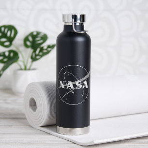 NASA One-Color Logo Eclipse Zwart Geïsoleerd Waterfles