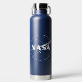 NASA One-Color Logo Night Sky Blue Geïsoleerd Waterfles (Voorkant)
