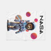 Nasa-ontwerp met Cute Beer Astronout Fleece Deken (Voorkant (Horizontaal))