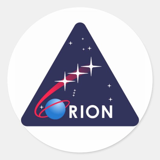 NASA Orion Logo Ronde Sticker (Voorkant)