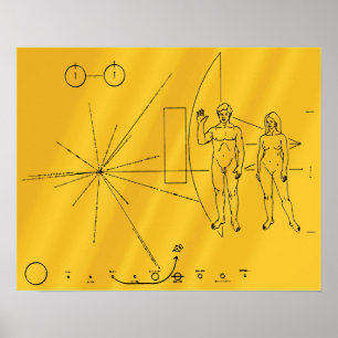 NASA Pioneer 10 ruimtesonde gouden plaquette Poster