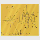 NASA Pioneer 10 Space Probe Gold Plaque Cadeaupapier (Vlak)