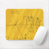 NASA Pioneer 10 Space Probe Gold Plaque Muismat (Met muis)
