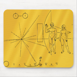 NASA Pioneer 10 Space Probe Gold Plaque Muismat