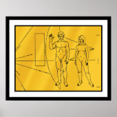 NASA Pioneer 10 Space Probe Gold Plaque Poster (Voorkant)