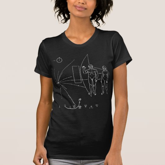 NASA Pioneer 10 Space Probe Gold Plaque T-shirt (Voorkant)